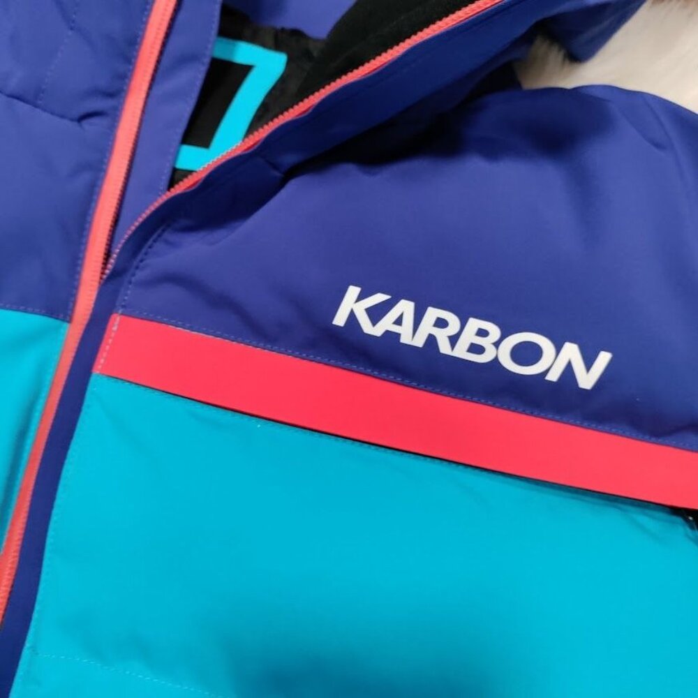 Karbon Sportswear Blue Insulated Hooded Warm Winter Ski Coat Jacket Men's XL - Picture 9 of 16